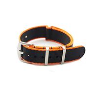 NLNKDTDPAK Watch Strap Nato Nylon Strap 20mm 22mm Universal Type Sports Troops Parachute Bag Watchband Pilot Military Watch Band(Black Orange Edge,20mm)