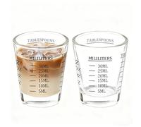 NLnnmuzh 2 Pack 30ml Heavy Glass Measuring Shot Glasses - 2 OZ Espresso Shots - Clear Glasses - with Gift Box (30ML) (2pack Black)