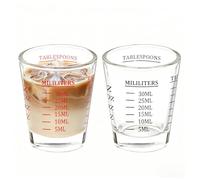 NLnnmuzh 2 Pack 30ml Heavy Glass Measuring Shot Glasses - 2 OZ Espresso Shots - Clear Glasses - with Gift Box (30ML) (Black+red)