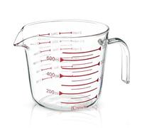 NLnnmuzh 700ml Glass Measuring Jug,Heat-Resistant Measure Jug,Wide-Mouth Design Glass Measuring Cup,Suitable for Cooking,Kitchen,Baking