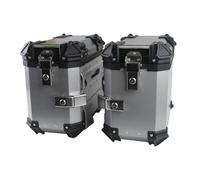 NLNPFGHVZY 1 Pair 35L Universal Motorcycle Side Storage Box Aluminum Alloy Luggage Case Quick Release Carriers Waterproof Motorbike Saddle Bags(Gray)
