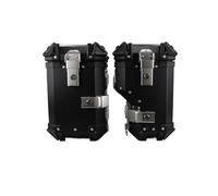 NLNPFGHVZY 35L/38L Aluminum Motorcycle Side Box Universal Motorcycle Saddle Bag Moto Right Hiden Sidebox Luggage Storage Side Suitcase Motorbike Saddle Bags(35L Black (1 Pair))