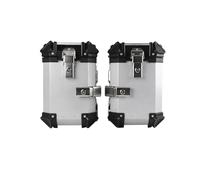 NLNPFGHVZY 38L Universal Motorcycle Side Box Aluminum Moto Saddlebags Luggage Storage Trunk Edge Saddle Bags Motorbike Saddle Bags(38L Silver (1 Pair))