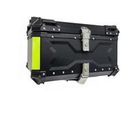 NLNPFGHVZY 55L/65L Aluminum Motorcycle Tail Box Waterproof Anti-Scratch Quick-Release Universal Motorbike Saddle Bags(65L Black)