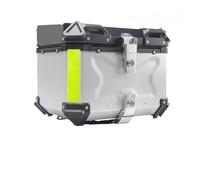 NLNPFGHVZY Aluminum Motorcycle Box Suitcase Rear Luggage Case Universal Trunk Tail Quick-Release Type Helmet Toolbox Motorbike Saddle Bags(55L Silver)