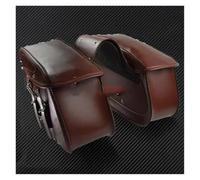 NLNPFGHVZY for Sportster XL 883 XL 1200 for Touring for Dyna for Softail FL 2X Motorcycle Saddlebag Leather Luggage Motorbike Saddle Bags(Brown Luggage Bag)