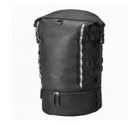 NLNPFGHVZY for Touring for Softail for Dyna Motorcycle Tail Bag PU Leather Sissy Bar Backrest Waterproof Rear Seat Luggage with Helmet Net Motorbike Saddle Bags
