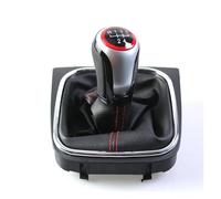 NLNPFGHVZY for VW for Golf 5 MK5 2004-2008 Car 6 Speed Gear Shift Knob Gaiter Boot Stick Shift Knob(Red 5-Speed)