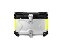 NLNPFGHVZY Motorcycle Helmet Box CNC Aluminum Tail Rear Luggage Storage Tool Cases Lock Trunk Motorbike Saddle Bags(55L X Silver)