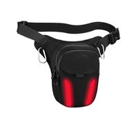 NLNPFGHVZY Motorcycle Luggage Bags Motorcycle Leg Bag Large Capacity Splash-Proof Multi-Pack Light Travel Riding Waist Expansion Size MC-0150-LED Motorcycles Helmet Bag(Red-with LED)
