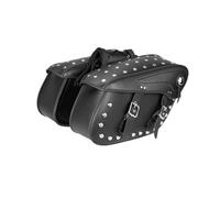 NLNPFGHVZY Motorcycle Saddlebags Rivets Style PU Leather 50L Large Capacity 43x15x26 Waterproof Universal Motorcycle Tool Bags Motorbike Saddle Bags