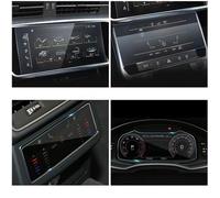 NLNPFGHVZY Navigation Glass Screen Protector For A6 For A7 2018-2021 Car GPS Navigation Screen Dashboard Monitor Film Tempered Glass Car GPS Protective Film(1 set 4 pcs)