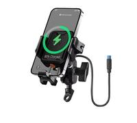 NLNPFGHVZY Phone Holder Bike Motorcycle Riding Shock-Absorbing Phone Holder Type-c Charger Adjustable Anti-Theft Quick Release Navigation Bracket Motorcycle Phone Mount(Charging- Black)