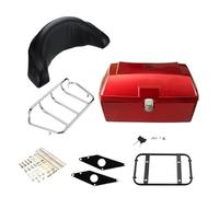 NLNPFGHVZY Universal Motorcycle Trunk Rear Storage Box Tail Luggage Trunk Case Toolbox Backrest Pad Scooter Motorbike Motorbike Saddle Bags(Red)