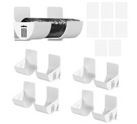 NLONLL 4 Pairs Bin Bag Holder Self-Adhesive Aluminium Foil Holder Wall Mounted Garbage Bag Dispenser Cabinet Door Organiser No Punching Plastic Bag Dispenser for Tin Foil, Rubbish Bag (White)