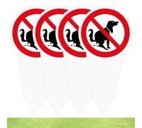 NLONLL 4 Pcs No Dog Poop Signs Double Sided PVC 30 x 15 cm No Pooping Dog Sign No Peeing Dog Sign With Stake Stop UV Protected Weatherproof Stop Dogs from Pooping Peeing