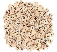NLONLL 400 Pcs Wooden Scrabble Letters for Crafts Small Wood Letter Tiles A-Z Printed Alphabets & Numbers Scrabble Tiles for Board Games, Pendant, DIY Gift Decoration