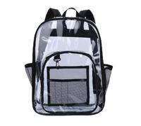 NLONLL Clear Backpack Transparent PVC School Bag See Through Rucksack Waterproof Bookbag with Adjustable Straps Clear Gym Bag for Men Women College Conventions Concerts (42 x 33 x 15cm, Black)