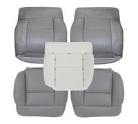 NLQR Front Driver and Passenger Side Bottom & Back Replacement Seat Covers & Driver Bottom Foam Cushion Compatible with Ford F150 Lariat 2004 2005 2006 2007 2008#QB Medium Flint Gray