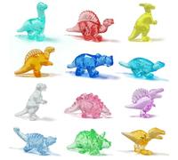 NLR FUN [250g 47pcs Acrylic Dinosaur Gems, 12 Unique Shapes Finger Dinosaur. Festive Party Home Décor. Prize Awards | Gift Bag Fillers | Party Favors, Gift for Birthday/Christmas/Easter Prizes