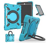 NLR FUN 4-Layer 9.7" Shockproof Case for iPad Air 2 & iPad 6th/5th (2018/2017) Hybrid Protective iPad Cover with Kickstand/Handle, Pencil Holder, Shoulder Strap (Blue)