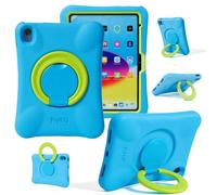 NLR FUN Kids Case for iPad, Shockproof Cover for iPad 11-inch A16 (2025) / 10.9-inch 10th Gen (2022), Lightweight Full Body Protective Case with Foldable Handle/Stand (Blue+Green)