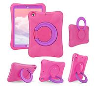 NLR FUN Pepkoo Kids EVA Case for iPad | Multi-Direction Stable Stand | Compatible with 10.2-Inch iPad 2021/2020/2019 (9th/8th/7th Generation) (Pink+Purple)