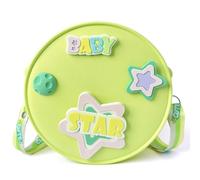 NLR FUN Purse Gift for Girls, Colorful DIY Crossbody/Shoulder Bag, Wallet with Detachable Decorations and Adjustable Strap (Macaron Green)