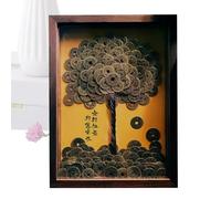 Nlrlo Chinese Luck Coin | Desk Luck Decoration | Five Money Tree Desk Decor for Homeowner Collectors Interior Designer for Bedroom Living Room Nightstand