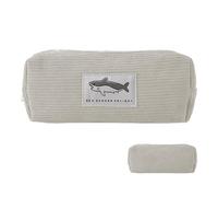 Nlrlo Cute Pencil Bag, Large Capacity Shark Pencil Case | Cute Pen Bag, Soft Animal Pencil Bag for Travel, Work, School, Light Gray, 説明を参照してください, See Description