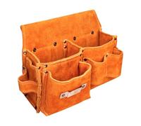 Nlrlo Garden Tool Bag Large Capacity Cowhide Leather Portable Multifunctional Welding Belt for Fishing Construction Gardening Electrician Work