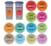 Nlrlo Smoker Wood Pellet Flavor Tags, Pellet Bucket Label Stickers, Vista Waterproof Wood Pellet Labels, Pellet Storage Box Labels, Grill Pellet Stickers, Storage Container Stickers 12