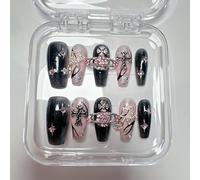 Nlsjmp Long Gel Fake Nails Handmade Salon Quality Thick Heavy Duty Acrylic False Nails with Punk Cat Eye Designs Reusable 10 Pcs Adhesi Nails 105 (Small) 1 Fluid Ounce (P