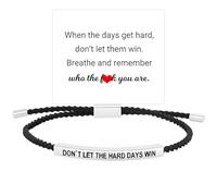 NlsqEU Bracelet Don't Let The Hard Days Win, Unisex Braided Bracelet, God is in Control Bracelet, Inspirational Bracelets for Men and Women