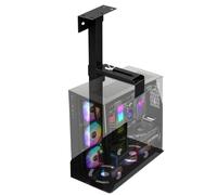 NlsqEU PC Holder Under Desk, Computer Suspension Holder for Undertable, PC Wall Mount Height Adjustable 50-530 mm Up to 30 kg for Most Hosts Black