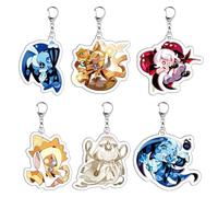 NlsqUK 6 Pcs Cookie Run Kingdom Keychain, Cartoon Acrylic Keychain Cookies Figure Pendant, Cookie Run Kingdom Merch Keyring Decarations, Gifts for Kids Game Fans