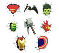 NlsqUK 8 Pcs Boys Wall Stickers, Cartoon Self-Adhesive Boys Bedroom Wall Stickers, 3D Removable DIY Sticker for Walls Bedroom Living Room Home Decoration