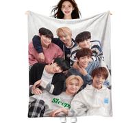 NlsqUK Boys Band Enhypen Blanket, 130 x 150 CM Flannel Blanket 3D Print