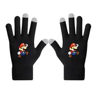 NlsqUK Mario Winter Gloves, Mario Gloves, Knit Glove Touchscreen Glove Thermal Warm Windproof Slightly Anti Slip Unisex for Kids Teens