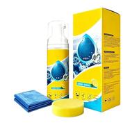 NlsqUK Multifunctional Foam Cleaner Lemon 150ml, 4-in-1 Multi-enzyme Foam Cleaner Spray Kit with Sponge & Microfibre Cloth for Car Seats, Trainers, Leather Bags & Household Fabrics