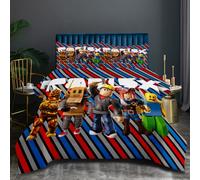 NlsqUK Rblox Bedding, Roblx Bedding Set 135x200cm, Anime Bedding Sets, Includes Duvet Cover with Thin Comforter, Pillowcases (2 Pieces), Anime Bedding for Fans