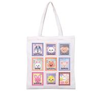 NlsqUK Stray Canvas Tote Bag, Skz Cloth Bag, Reusable Boy Group Tote Bags for Shopping Work Daily Use, Stray Merchandise for Fans