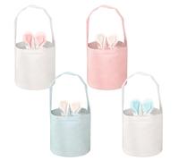 Nlsqw 4 Pcs Easter Baskets, Easter Gift Bags, Candy Bags With Bunny Ears, Bunny Basket Bag, Candy Gift Bag, Hand Baskets for Spring E-aster Party, Cute E-aster C-andy B-ag for Party Egg Hunt