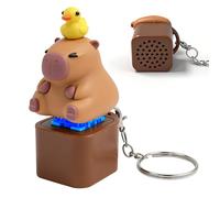 Nlsqw Capybara Button Keychain, Capybara Keychain Sound, Capy-bara Keychains with Colorful Lights & Sound, Capy-bara Button Portable Stress Relieve for Anxiety & Fun