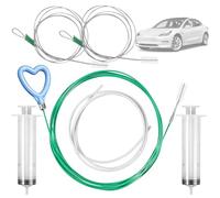 Nlsqw Drain Brush, Sunroof Drain Cleaning Tools, 6Pcs Car Sunroof Cleaner Kits with Heart Handle Tube Brush, 2 Wire Cleaning Tools, 2 Syringes, 1 tube, for Clearing Auto Trunk and Wiper Hole