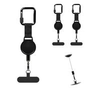 Nlsqw Retractable Phones Lanyard, Phone Strap Anti Theft, 3 Pcs Phone Lanyard with Metal Tether Tab, Mobile Phones Lanyards Compatible Most Smartphones, for Outdoor Hiking Cycling