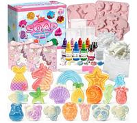 Nlsqw Soap Making Kit, Soap Making Craft Kit Supplies Includes Animal Silicon Mold，2 Pack Soaps Base Pigment Measuring Cup for Birthday Gifts