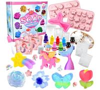 Nlsqw Soap Making Kit, Soap Making Craft Kit Supplies Includes Mermaid Silicon Mold，2 Pack Soaps Base Pigment Measuring Cup for Birthday Gifts