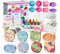 Nlsqw Soap Making Kit, Soap Making Kit for Adults, DIY Melt & Pour Soaps Craft Supplies with Soaps Base, Pigments, Measuring Cups, Silicone Moulds, DIY Craft for Beginners Birthday Christmas