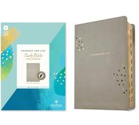 NLT Courage For Life Study Bible for Women, Filament Enabled (LeatherLike, Steel Gray, Indexed, Red Letter)